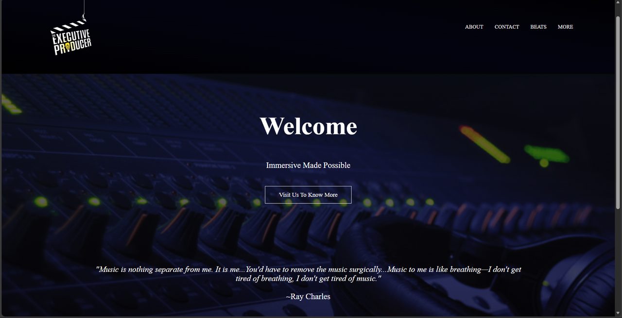 Music portfolio website built by YRB Nova